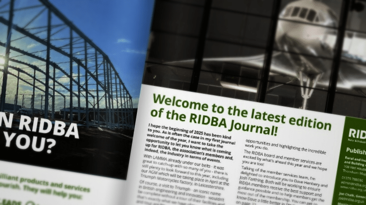 RIDBA Journal Spring 2025 Edition, front page spread.